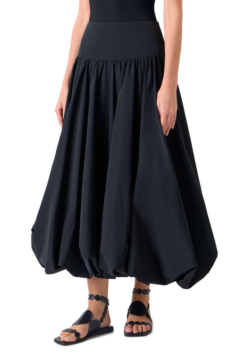 Akris punto Techno Taffeta Balloon Hem Skirt, Alternate, color, Black