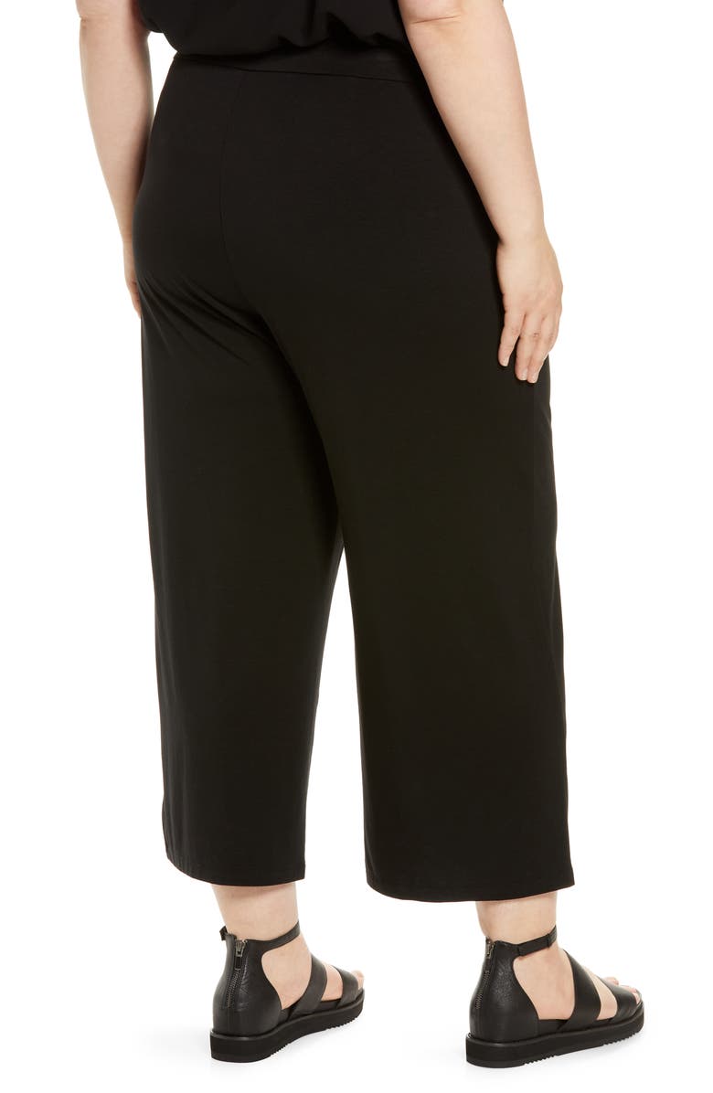 Eileen Fisher Wide Leg Silk Georgette Ankle Pants, Alternate, color,