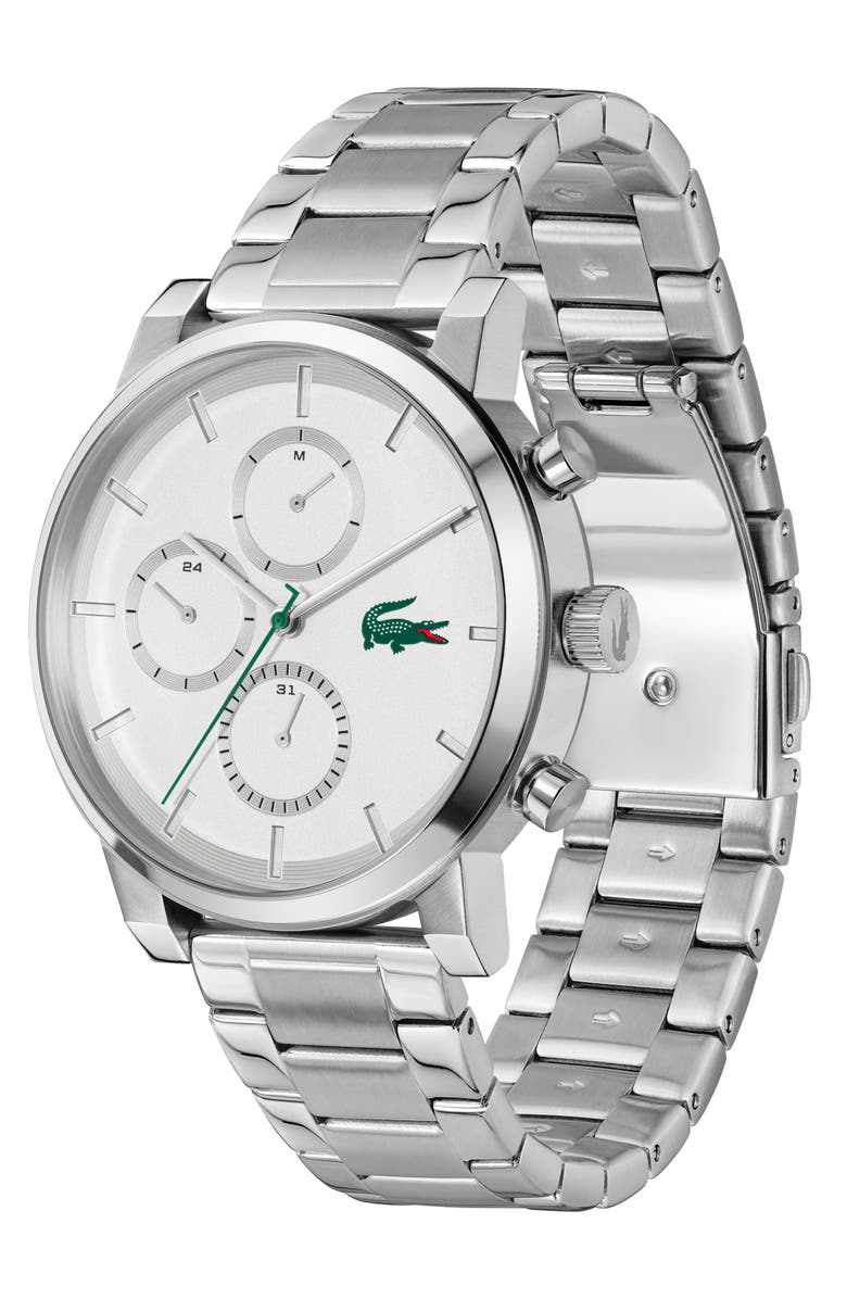 Lacoste Replay Chronograph Bracelet Watch, 44mm, Alternate, color, Silver