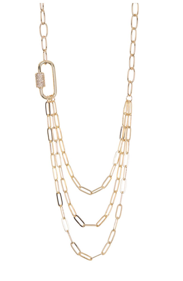 Panacea Triple Swoop Row Chain Layered Necklace, Main, color,