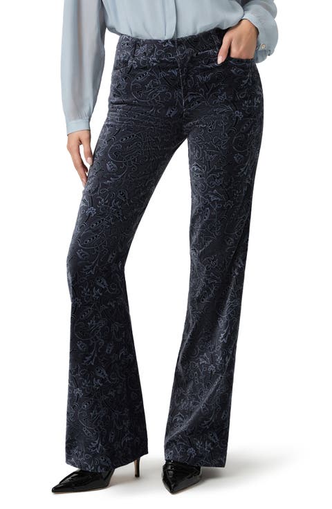 Leenah Wide Leg Stretch Velvet Trousers
