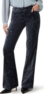PAIGE Leenah Wide Leg Stretch Velvet Trousers