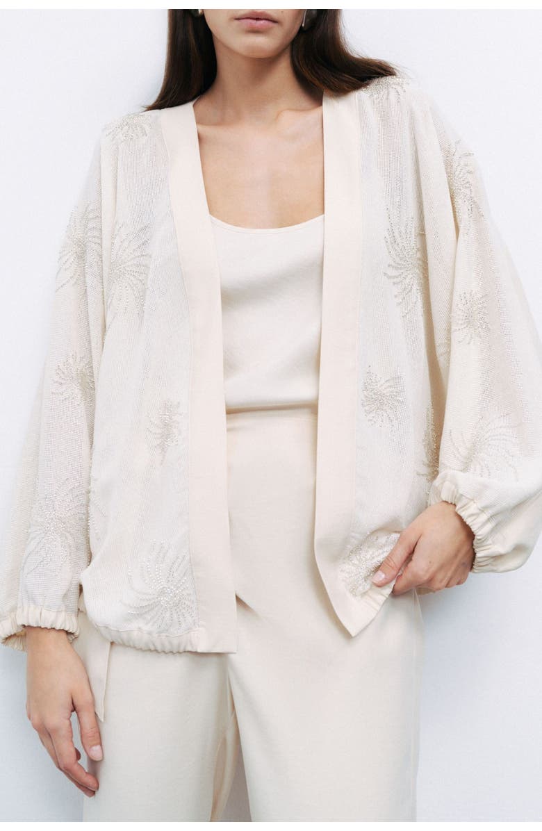 Nocturne Beaded Embroidered Jacket with Batwing Sleeves, Main, color, 