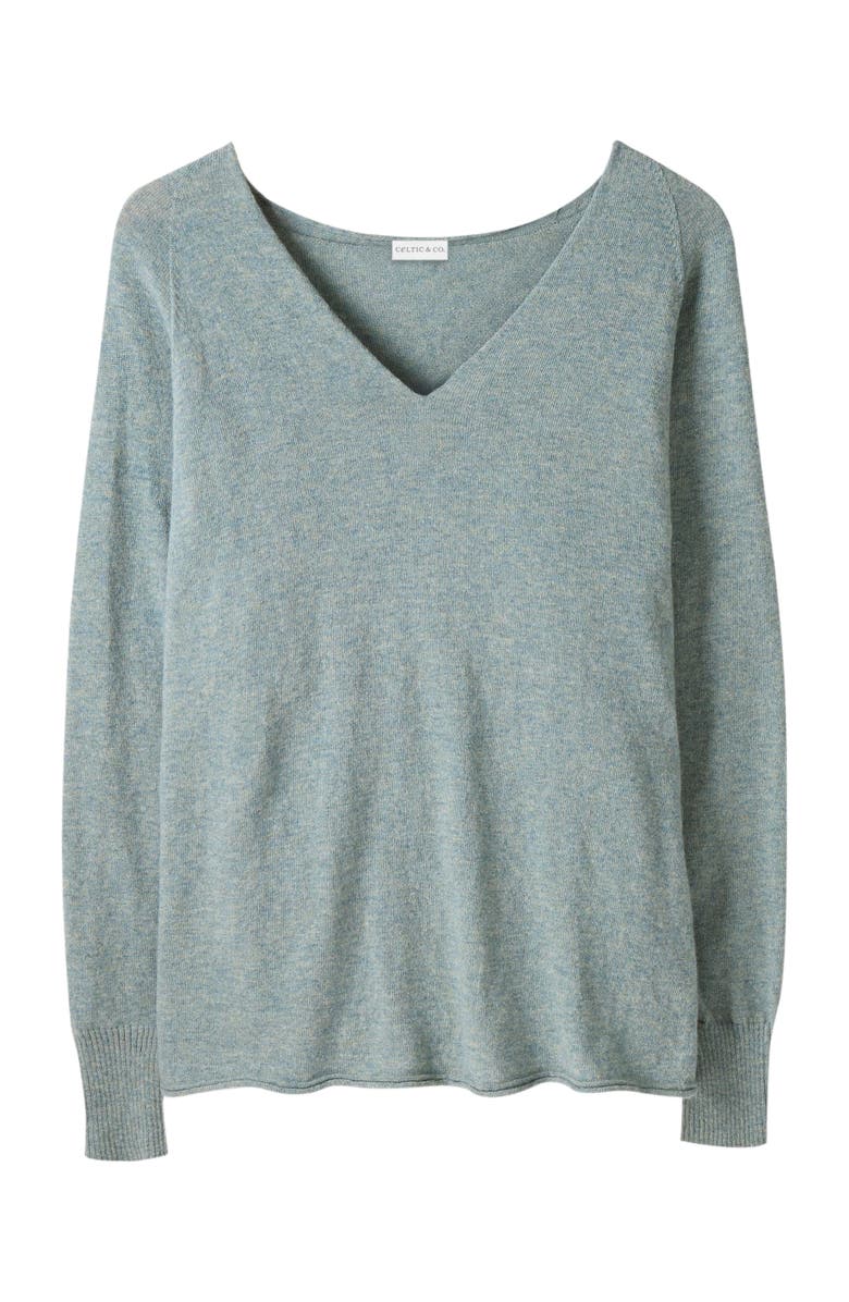 Celtic & Co. GEELONG SLOUCH V SWEATER, Alternate, color, Dark Sage