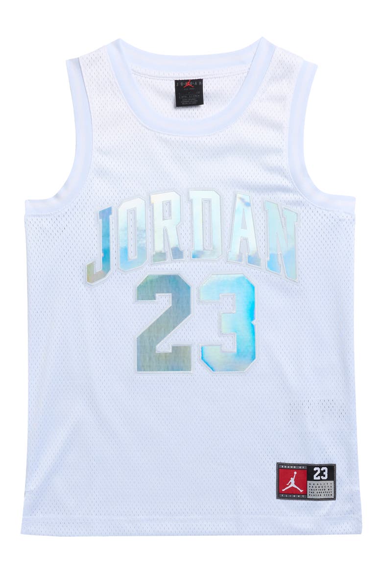 Kids' Metallic Jordan 23 Jersey, Main, color, FOOTBALL GRAY