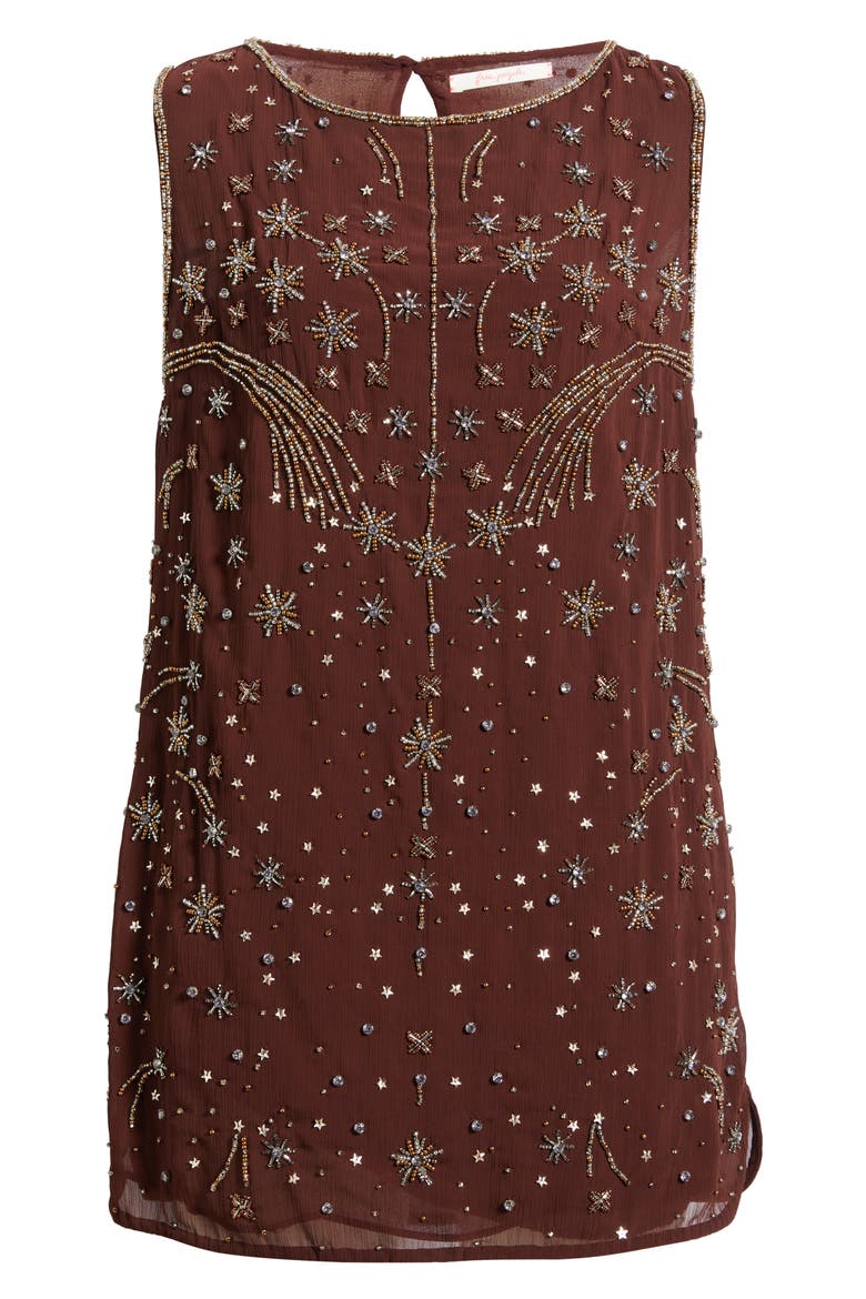Brighter Days Beaded Minidress, Alternate, color, CHOCOLATE COMBO