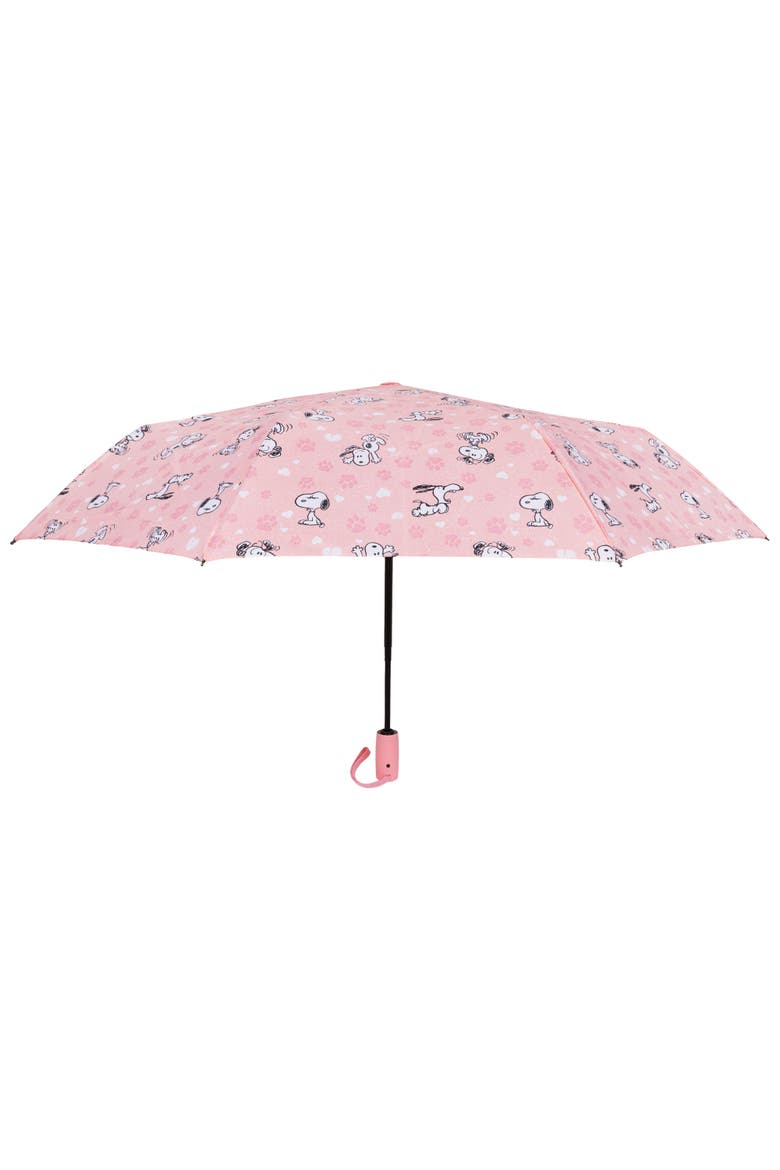Snoopy All Over Print Automatic Umbrella Pink, Alternate, color, MULTI