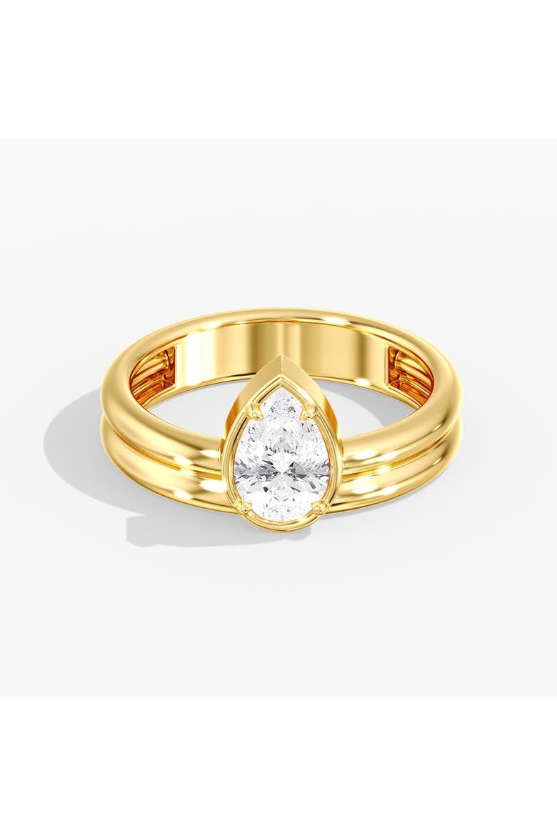 Pear Aura Solitaire Lab Diamond Ring in 14K, Main, color, Yellow Gold