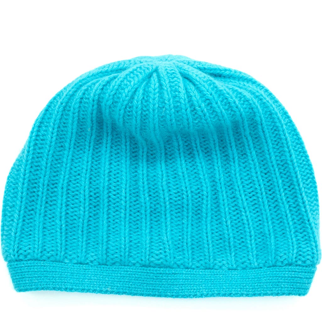 Portolano Rickrack Stitch Wool Blend Beanie In Blue