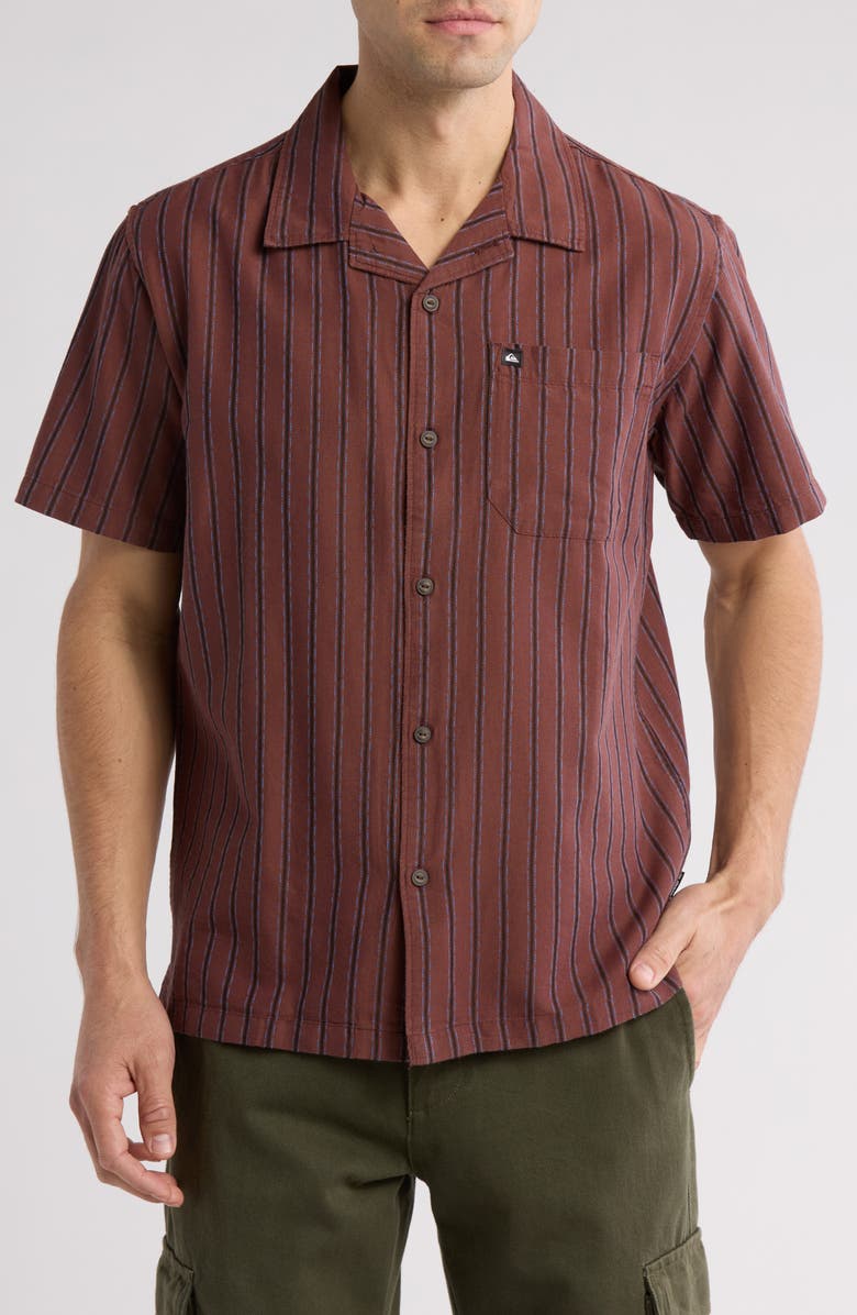 Quiksilver Casa Classics Regular Fit Stripe Camp Shirt, Main, color,