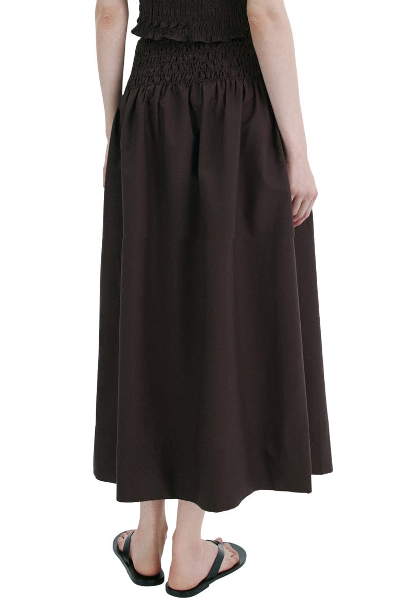 MANGO Shirred Waist Midi Skirt, Alternate, color, 