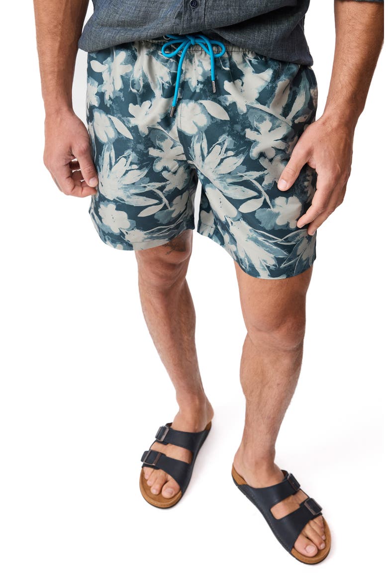 Hardinge Abstract Floral Swim Trunks, Alternate, color, HUNTER
