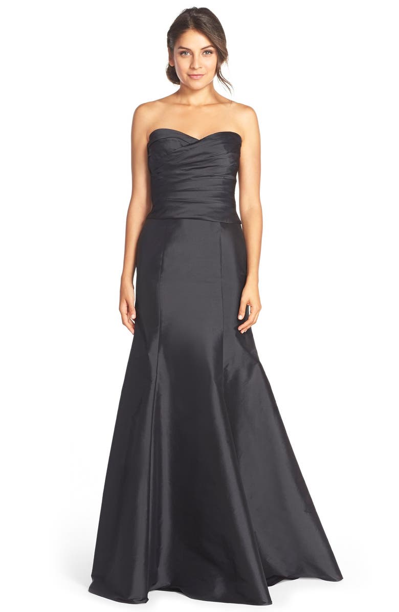 Monique Lhuillier Bridesmaids Floor Length Taffeta Mermaid Skirt, Alternate, color, 