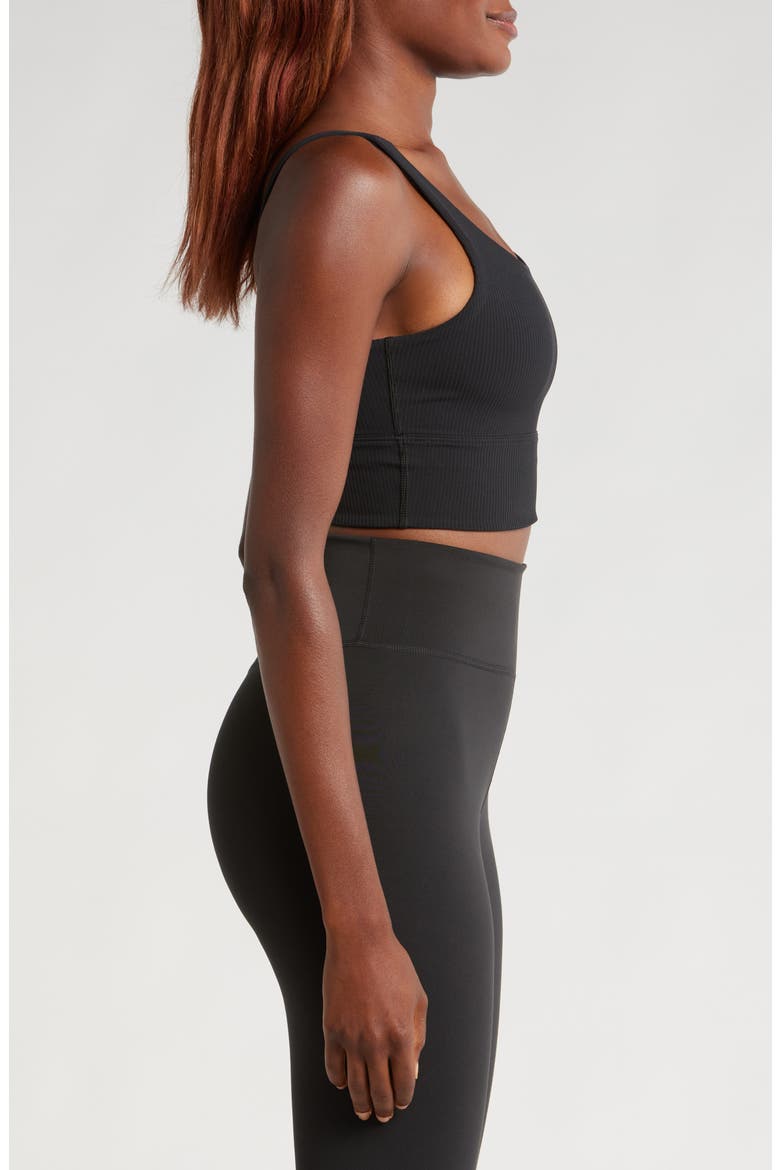 Zenvy Rib Dri-FIT Longline Sports Bra, Alternate, color, 010 010 BLACK/PCG3C