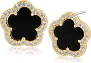 CZ by Kenneth Jay Lane Pavé CZ Clover Stud Earrings