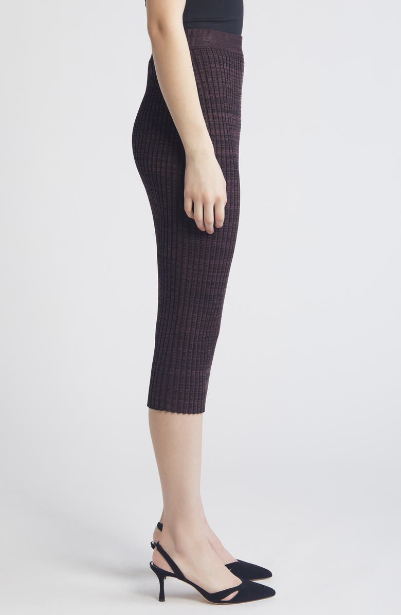 BOSS Farmina Rib Midi Sweater Skirt, Alternate, color, Nightfall Burgundy Melange