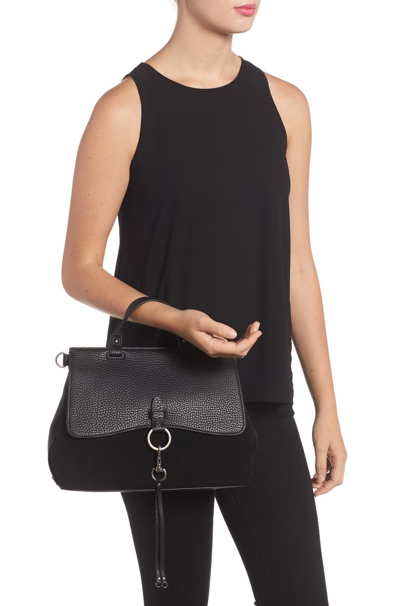 Rebecca Minkoff Medium Keith Suede & Leather Satchel, Alternate, color,
