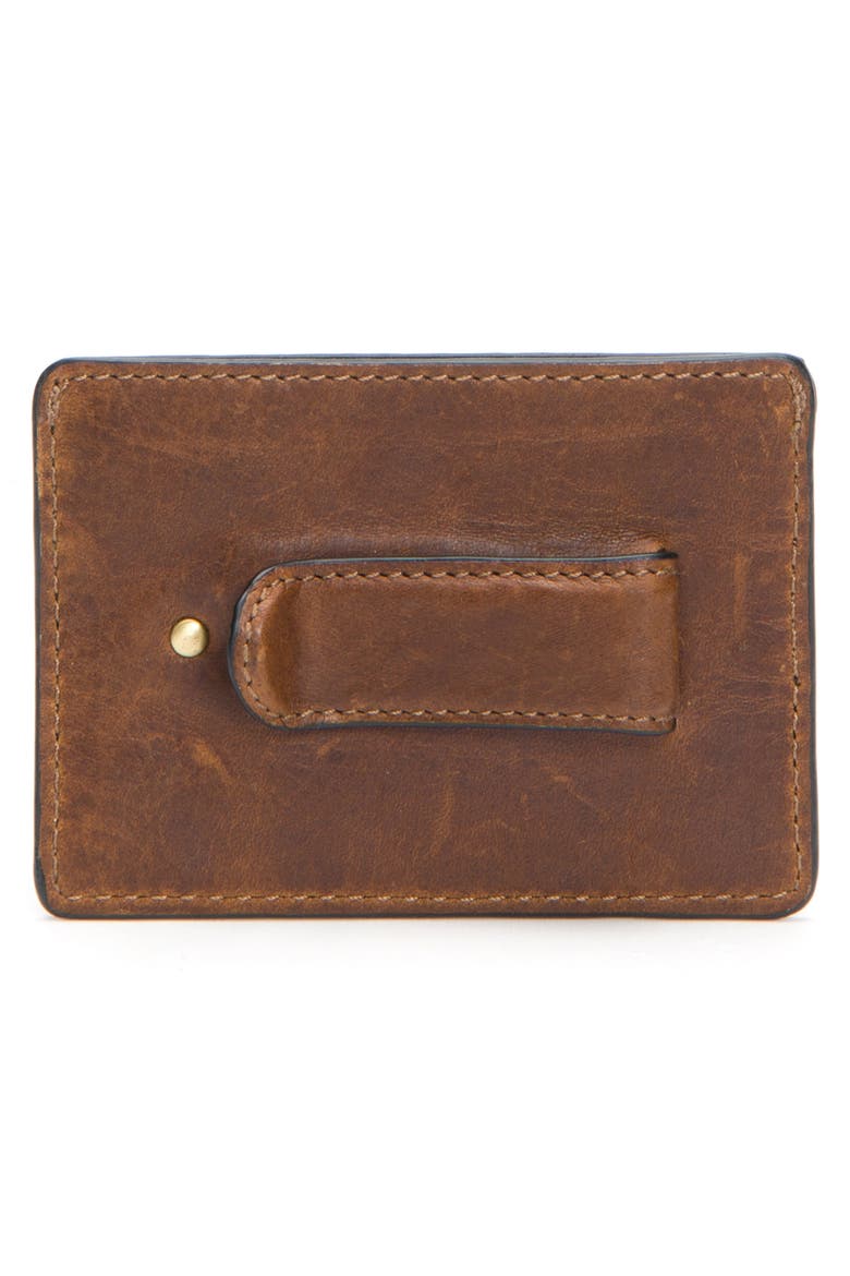 Logan Leather Money Clip Card Case, Alternate, color, DARK BROWN