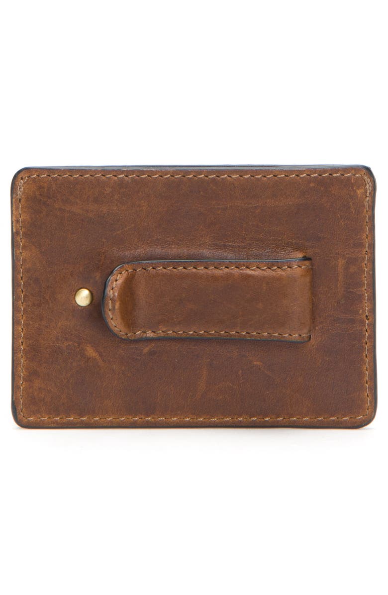 Frye Logan Leather Money Clip Card Case, Alternate, color, Dark Brown