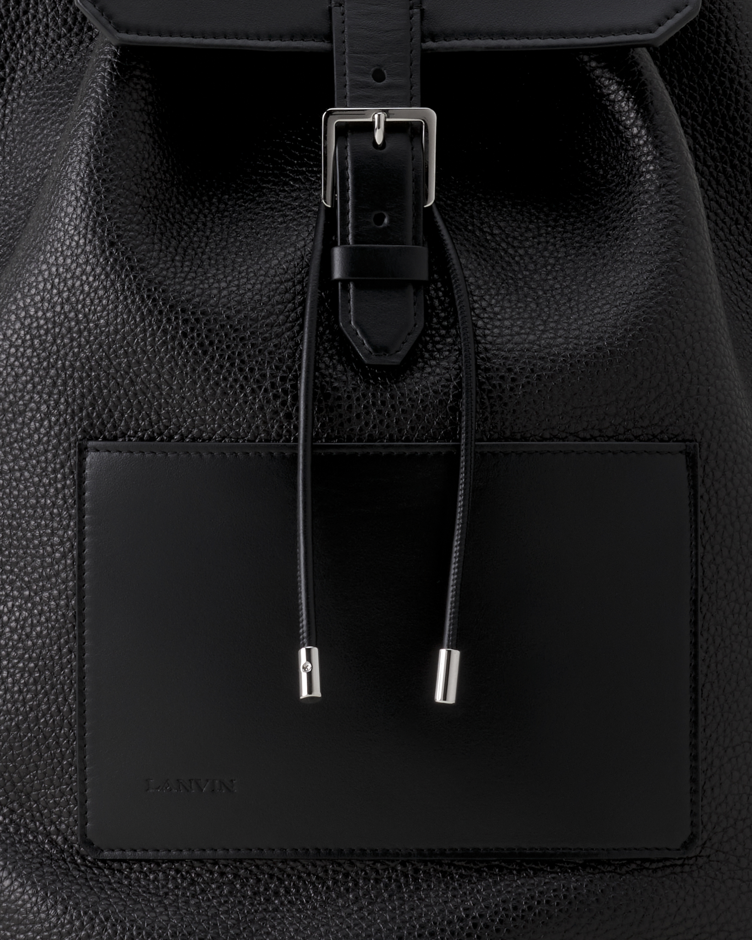 Lanvin Zaino Leather Backpack, Alternate, color, Black