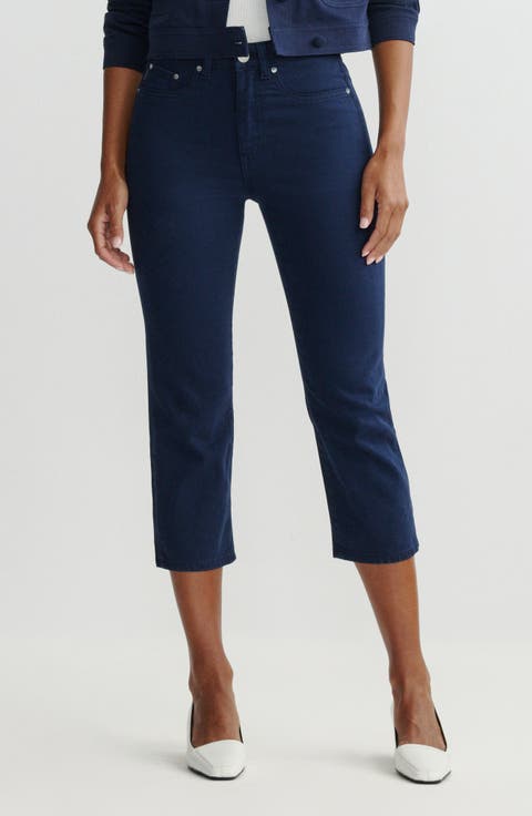 Kristy High Waist Capri Jeans (Bright Navy)