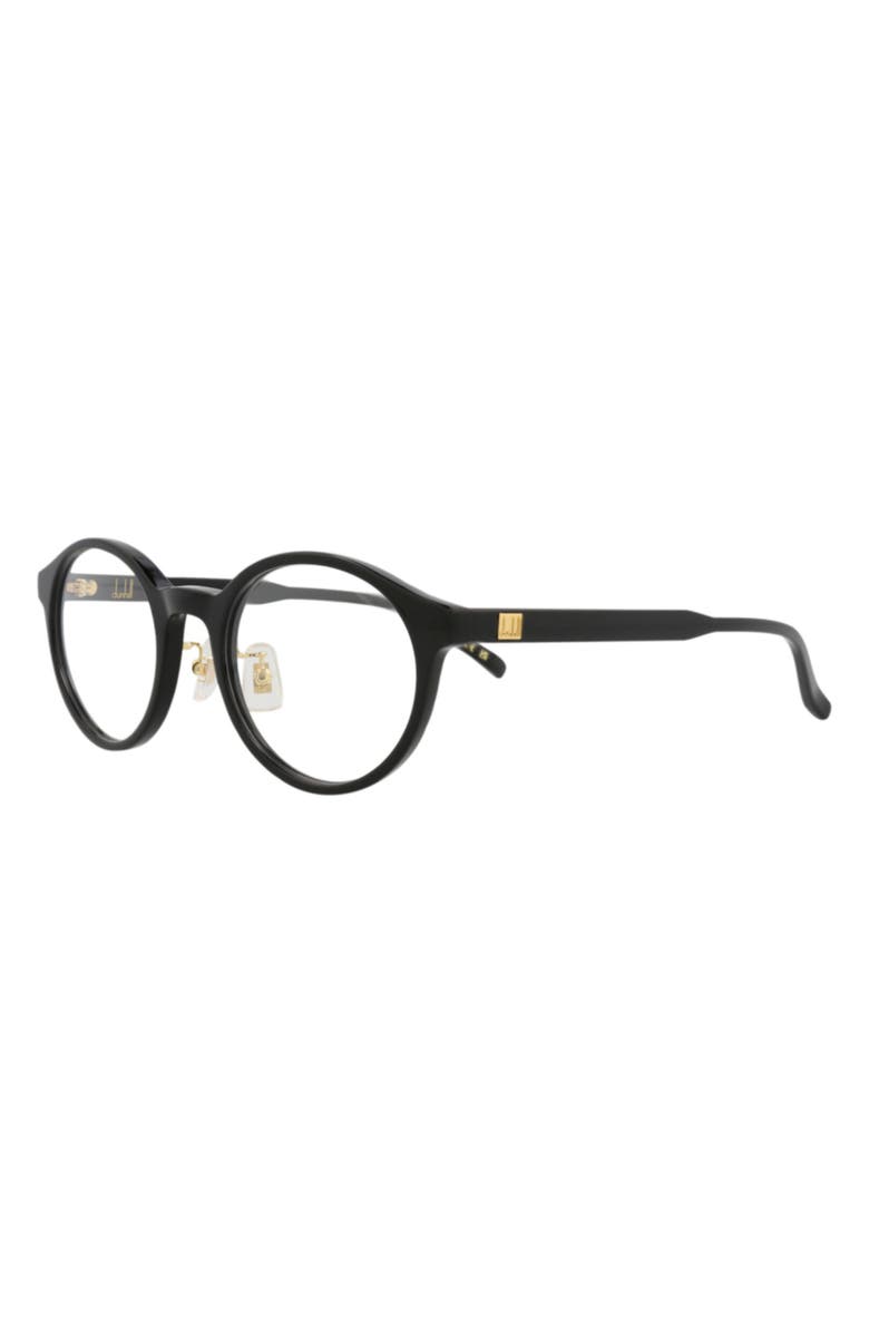 Dunhill 50mm Round Optical Glasses, Alternate, color, Black Black Transparent