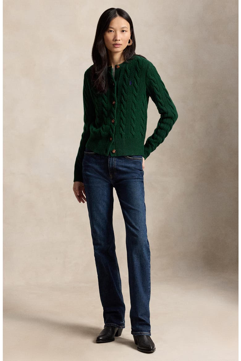 Wool & Cashmere Cardigan, Alternate, color, GREEN