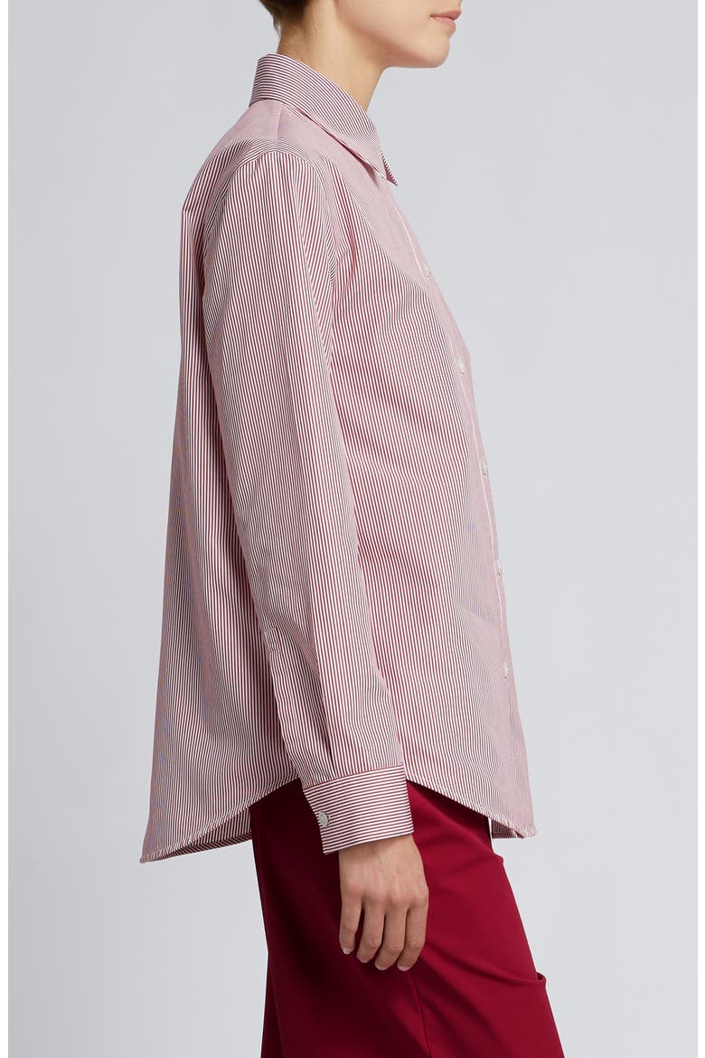 Panfilo Stripe Button-Up Shirt, Alternate, color, DARK RED