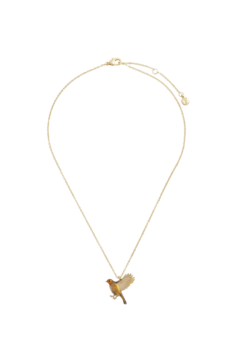 Flying Robin Enamel  Necklace, Alternate, color, Multi & Gold