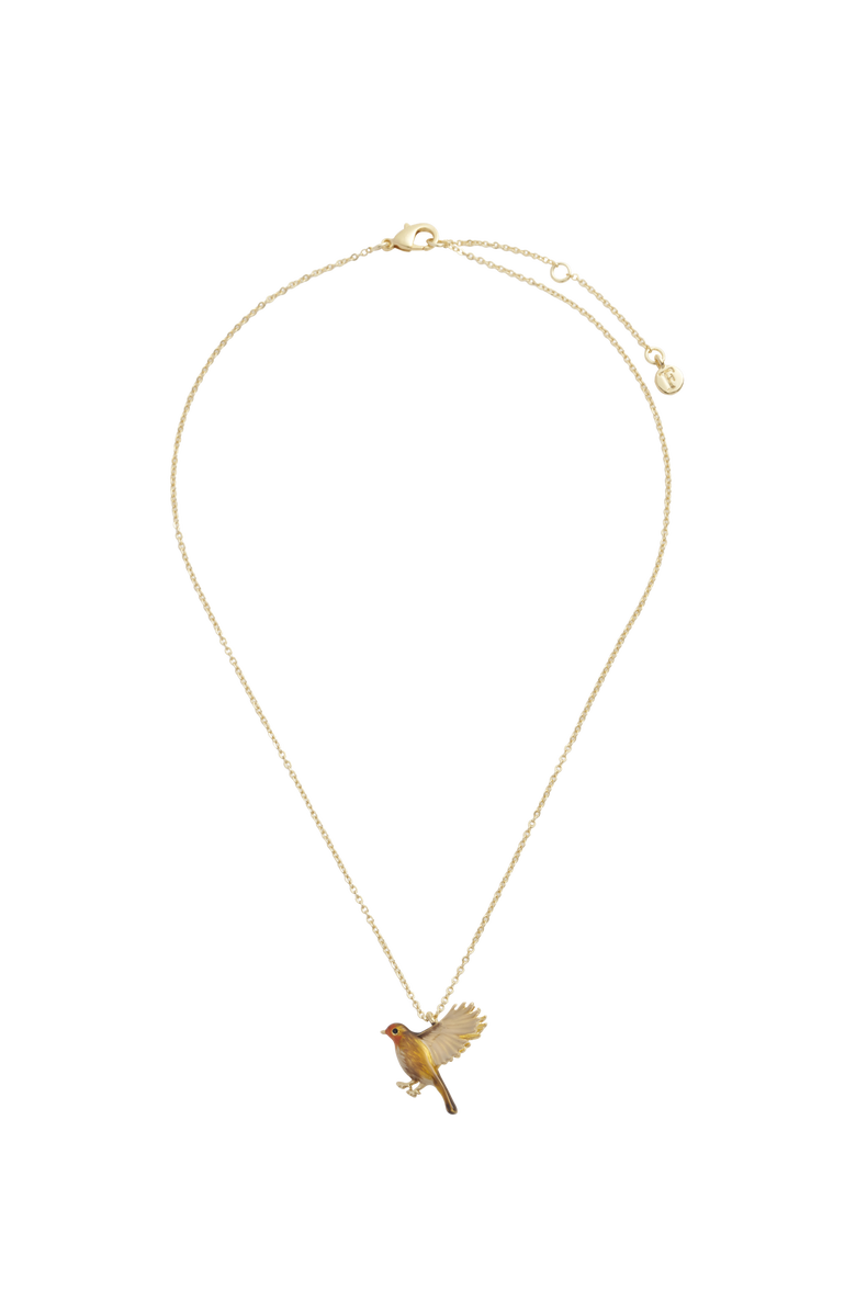 Fable England Flying Robin Enamel Necklace, Alternate, color, Multi & Gold