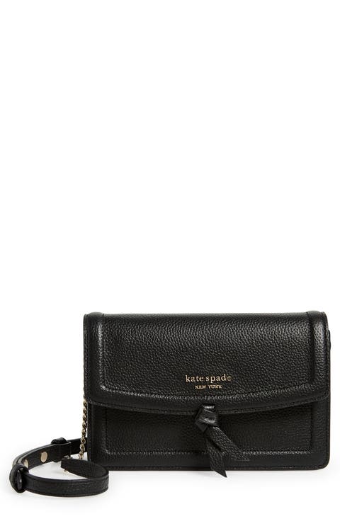knott pebbled leather flap crossbody bag