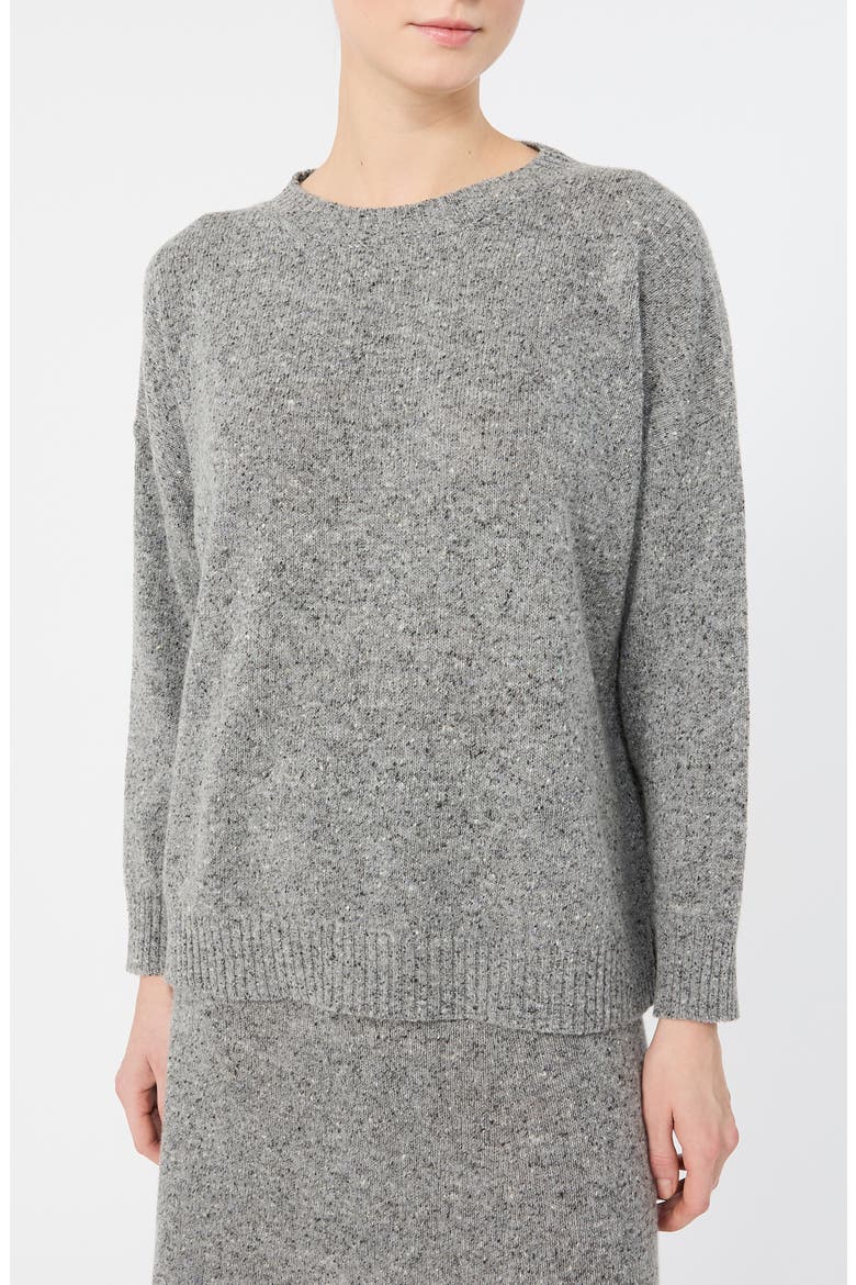Crewneck Wool & Silk Blend Sweater, Alternate, color, MEDIUM GREY
