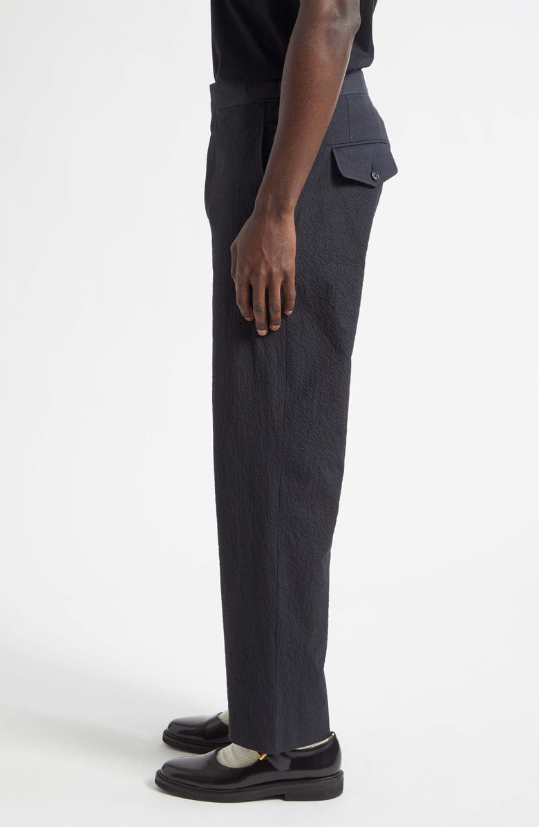 Bode Side Buckle Seersucker Trousers, Alternate, color, Dark Navy