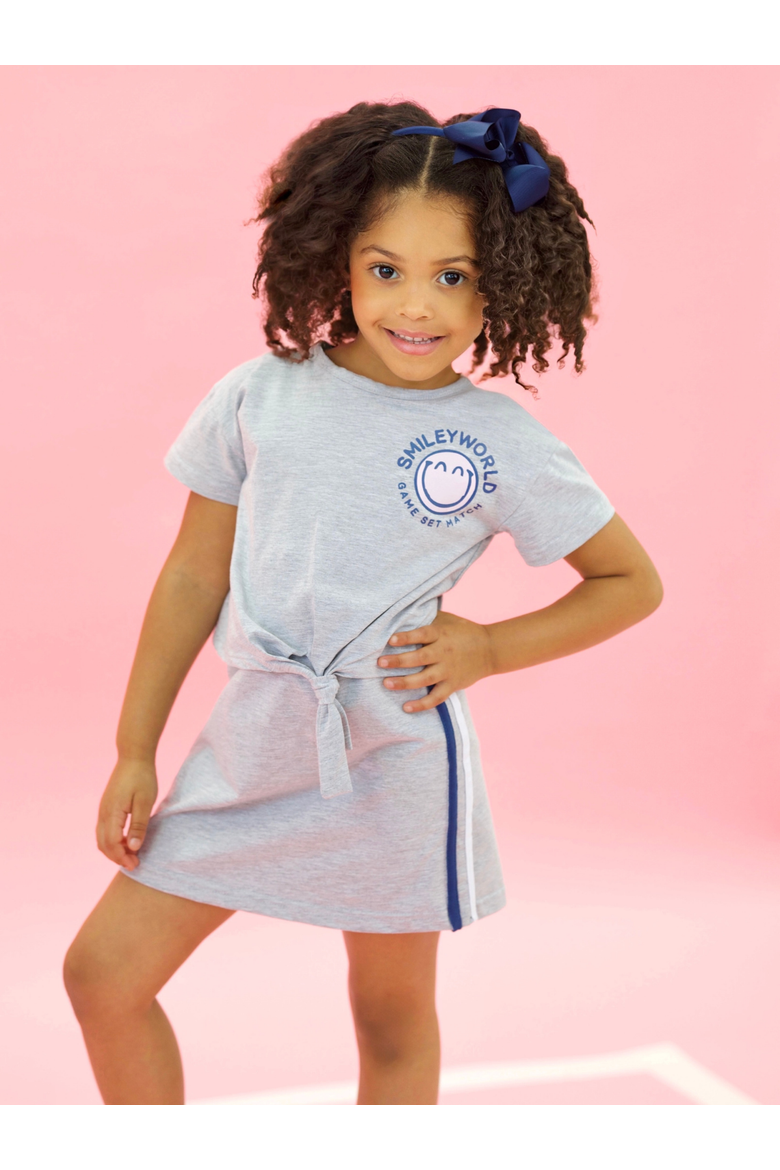 Athletic Club Tie-Front Dress, Alternate, color, Grey