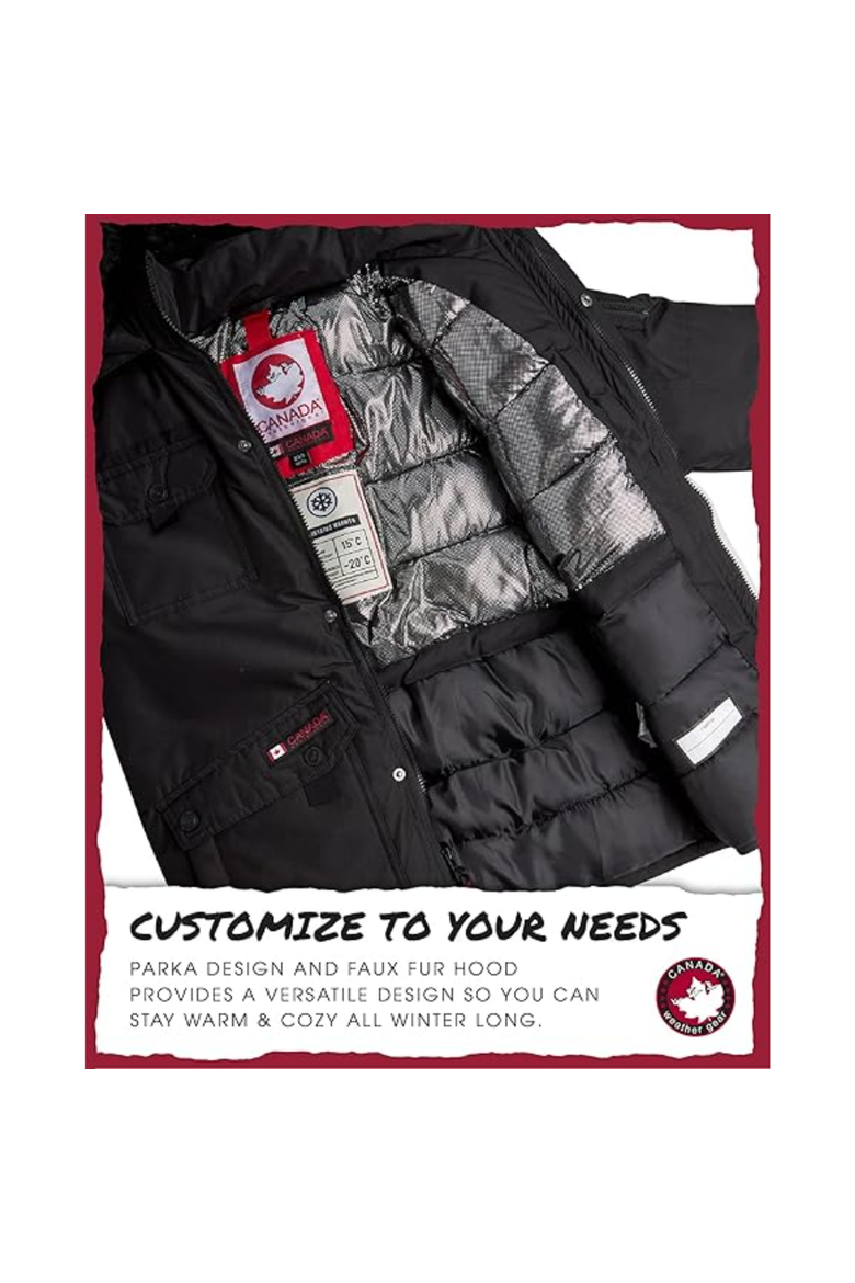 Boys' Heavyweight Winter Coat, Alternate, color, Black