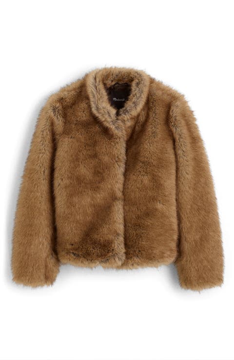 Faux Fur Stand Collar Jacket