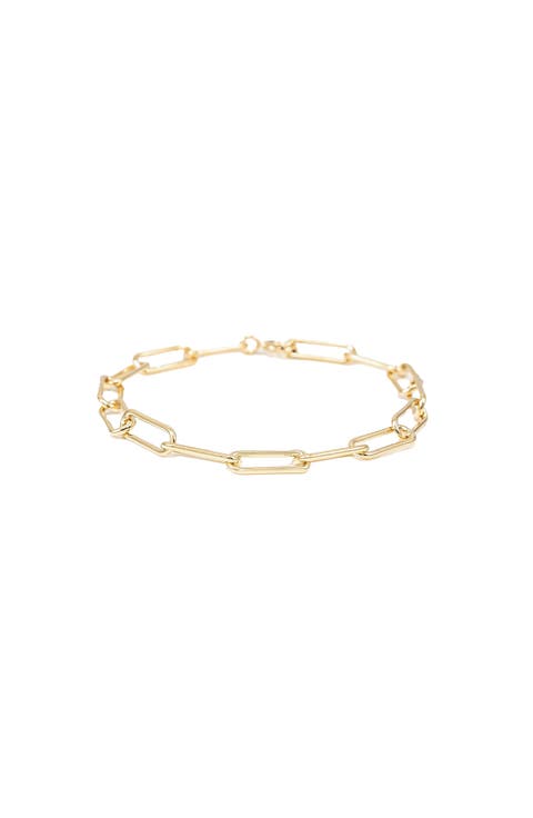 Sterling Silver 18k Gold Plated Amelia Chain Bracelet Dainty Trendy