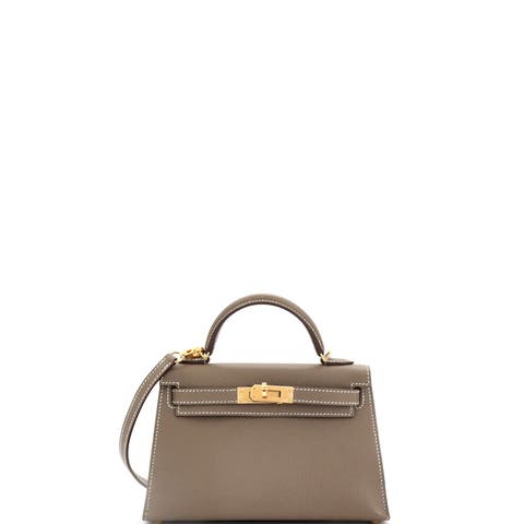 Kelly Mini II Bag Grey Madame with Gold Hardware 20