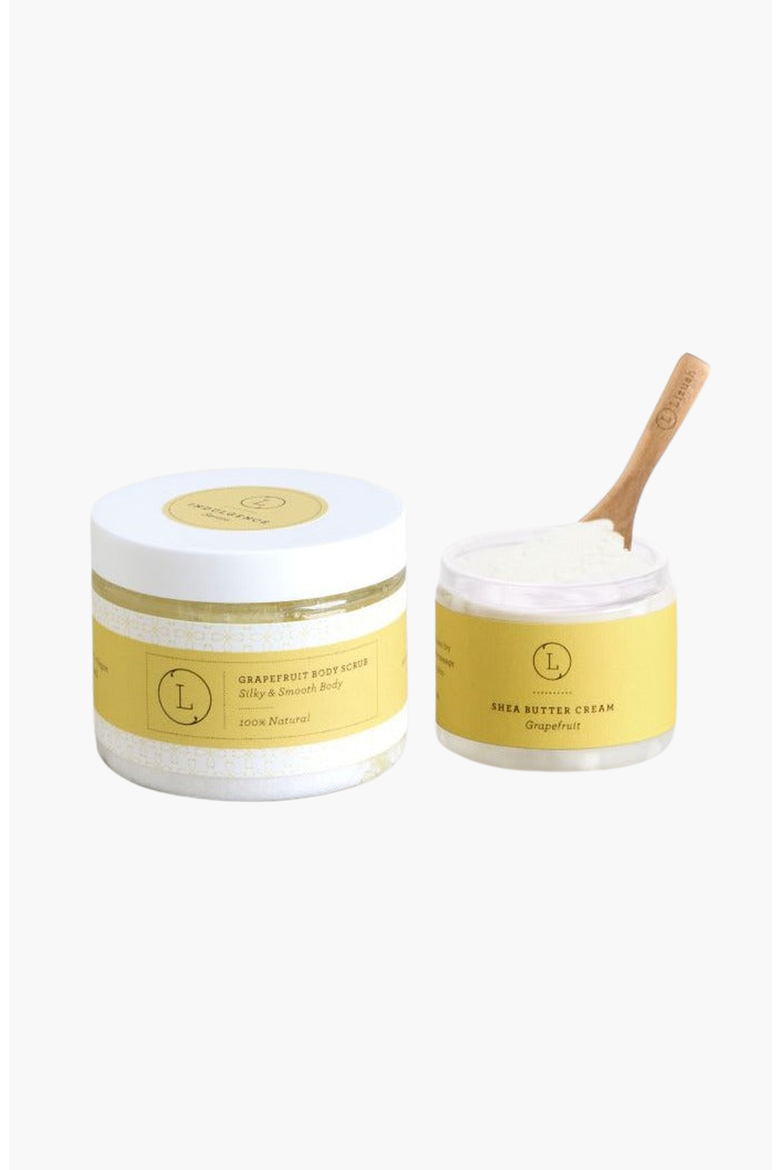 Reviving Set with Grapefruit Shea Butter and Body Scrub, Main, color, Grapefruit