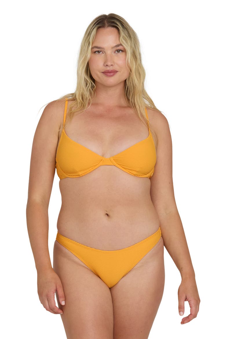 Tanlines Demi Underwire Rib Bikini Top, Alternate, color, SUN KISSED