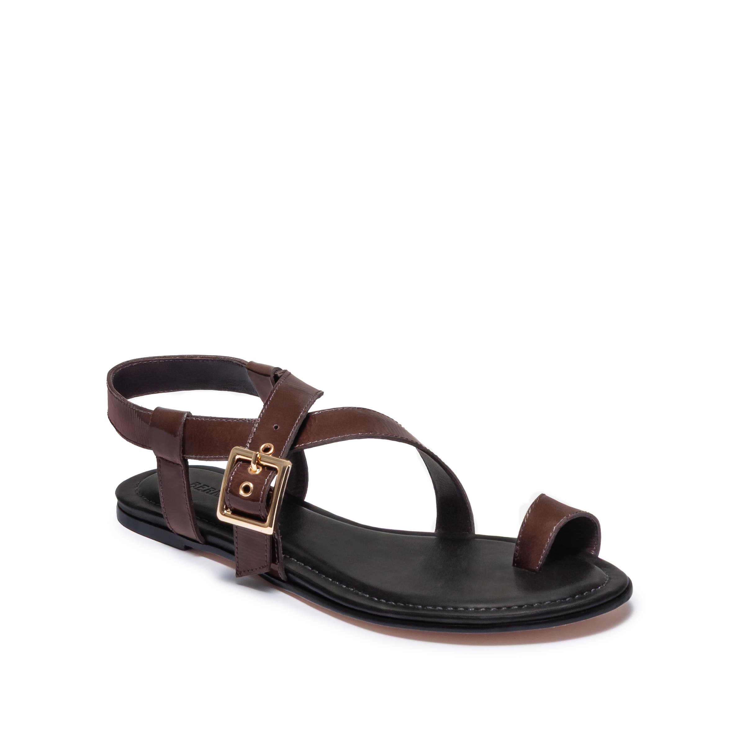 Hartshorn Toe Ring Sandal, Alternate, color, DARK CHOCOLATE