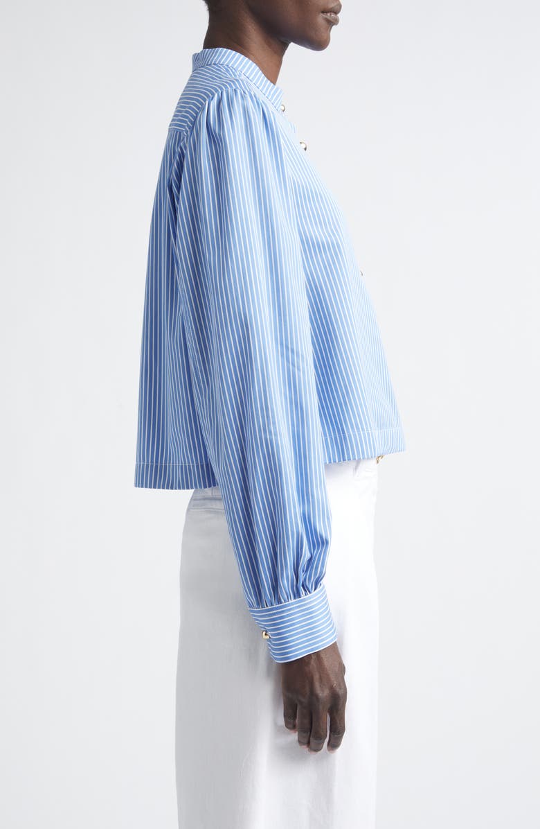 Altuzarra Margot Stripe Silk Shirt, Alternate, color, 374484 Azure Stripe