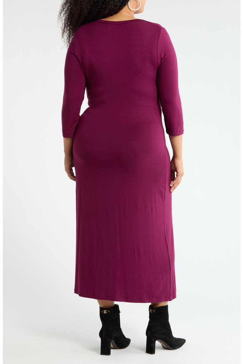 Side Knot Dress, Alternate, color, RAISIN