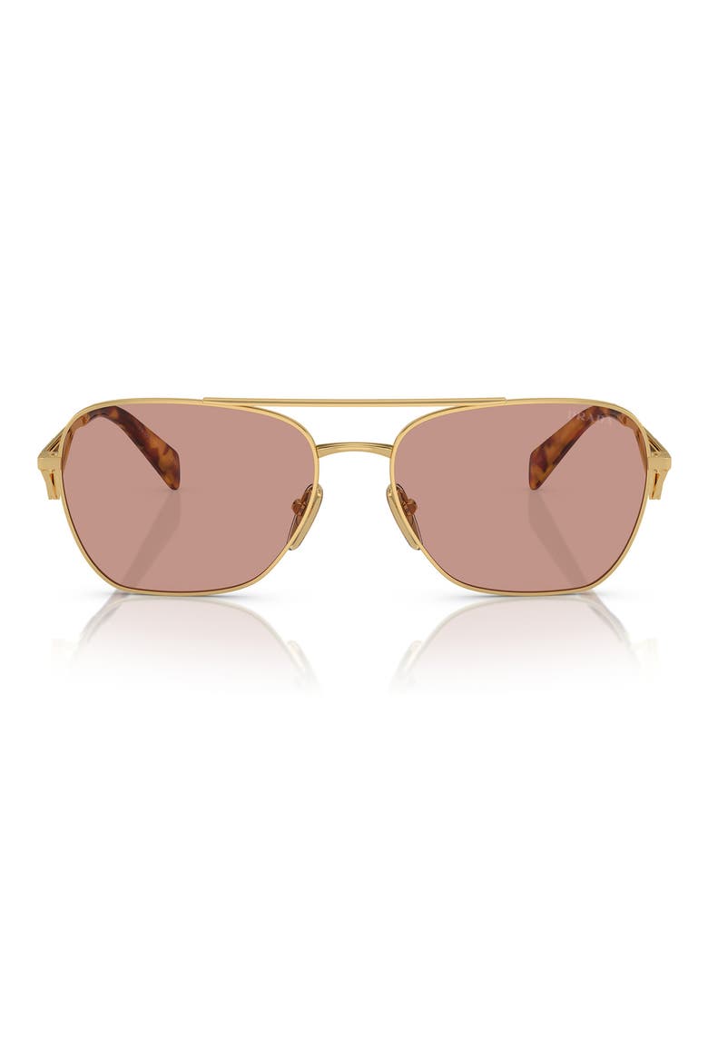 59mm Aviator Sunglasses, Main, color, DARK VIOLET