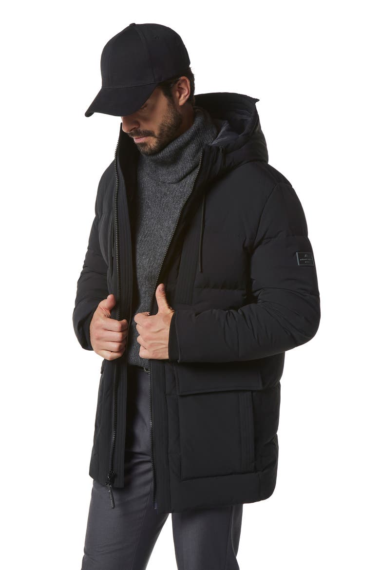 Silverton Water Resistant Down & Feather Fill Jacket, Alternate, color, BLACK