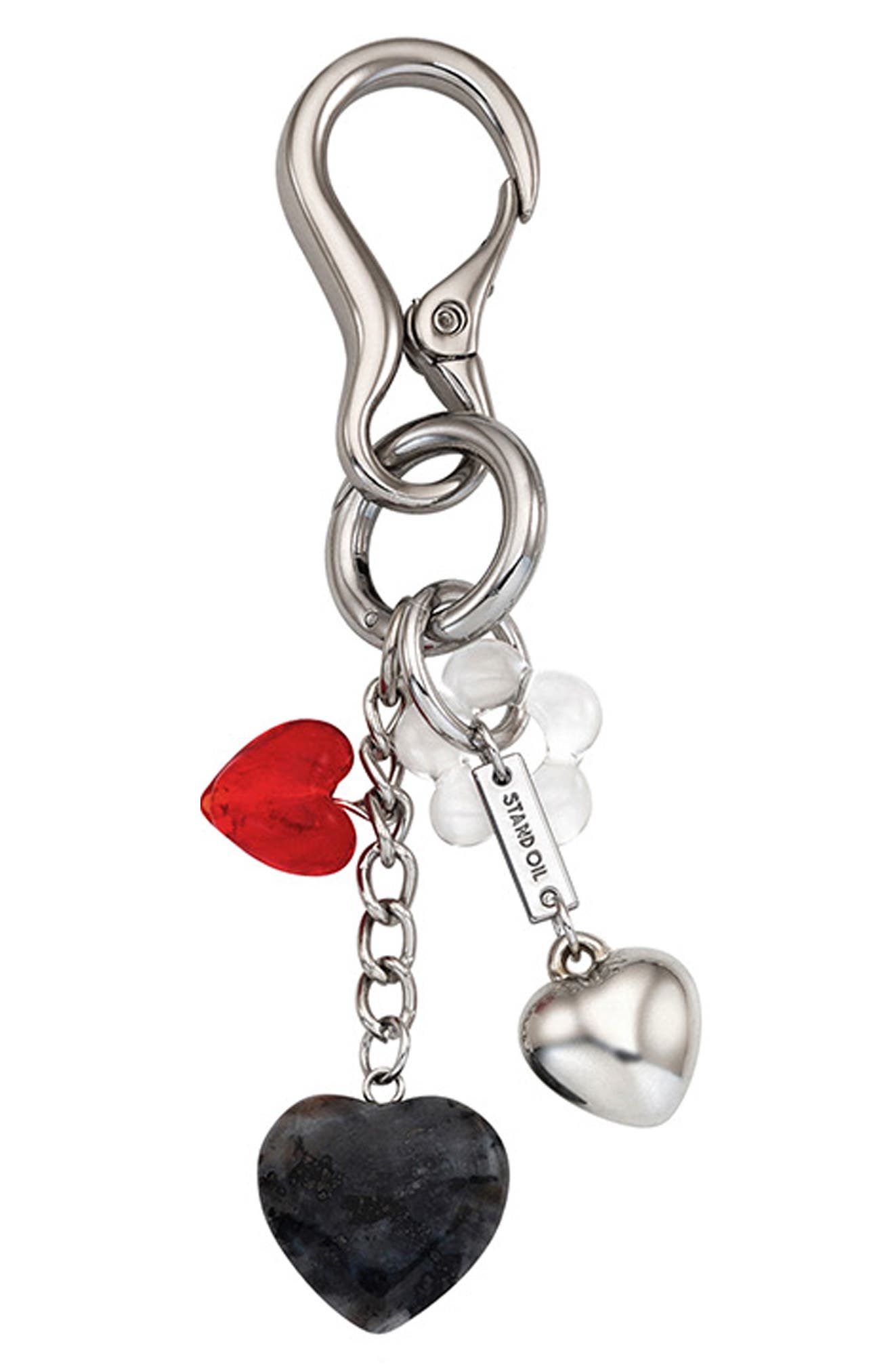 Stand Oil Mirror Heart Charm Key Ring, Alternate, color, 