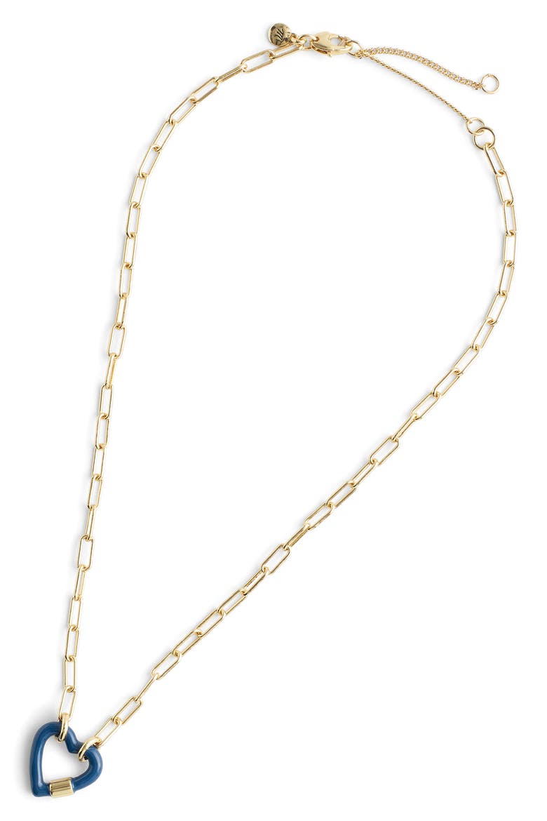 Heart Carabiner Paperclip Chain Necklace, Alternate, color, WARM GOLD