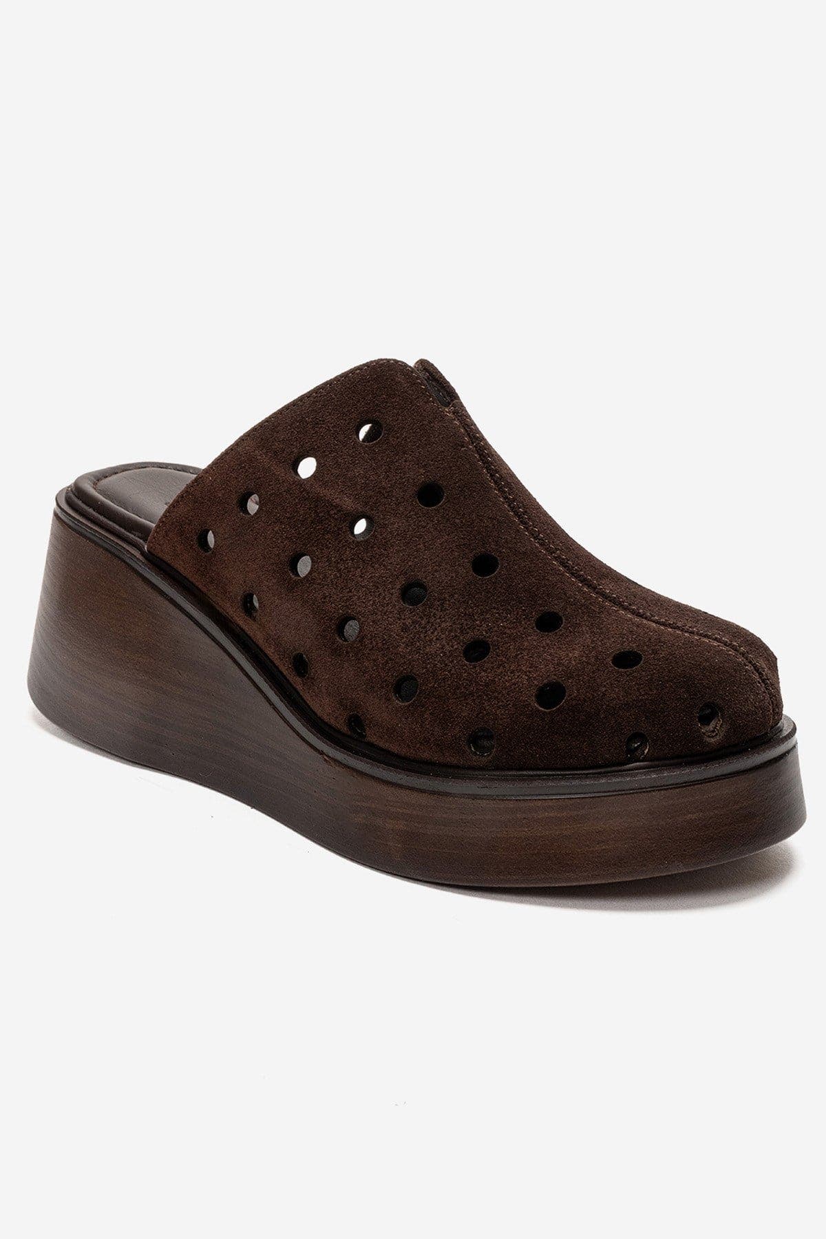 Nives Leather Wedge Sandal, Alternate, color, Brown Suede