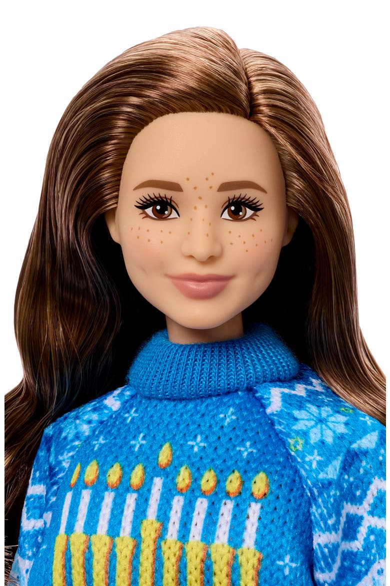 Kids' Holiday Sweater Hanukkah Doll, Alternate, color, BLUE