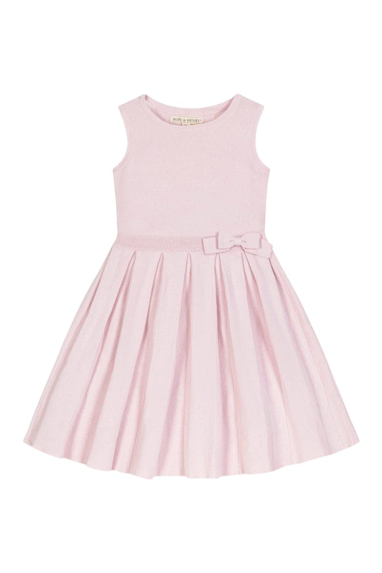 Girls' Organic Pleated Sweater Dress, Toddler, Main, color, Rose Marl